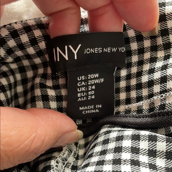 Jones New York black and white gingham print pants sz 20W - Picture 4 of 4